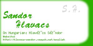 sandor hlavacs business card